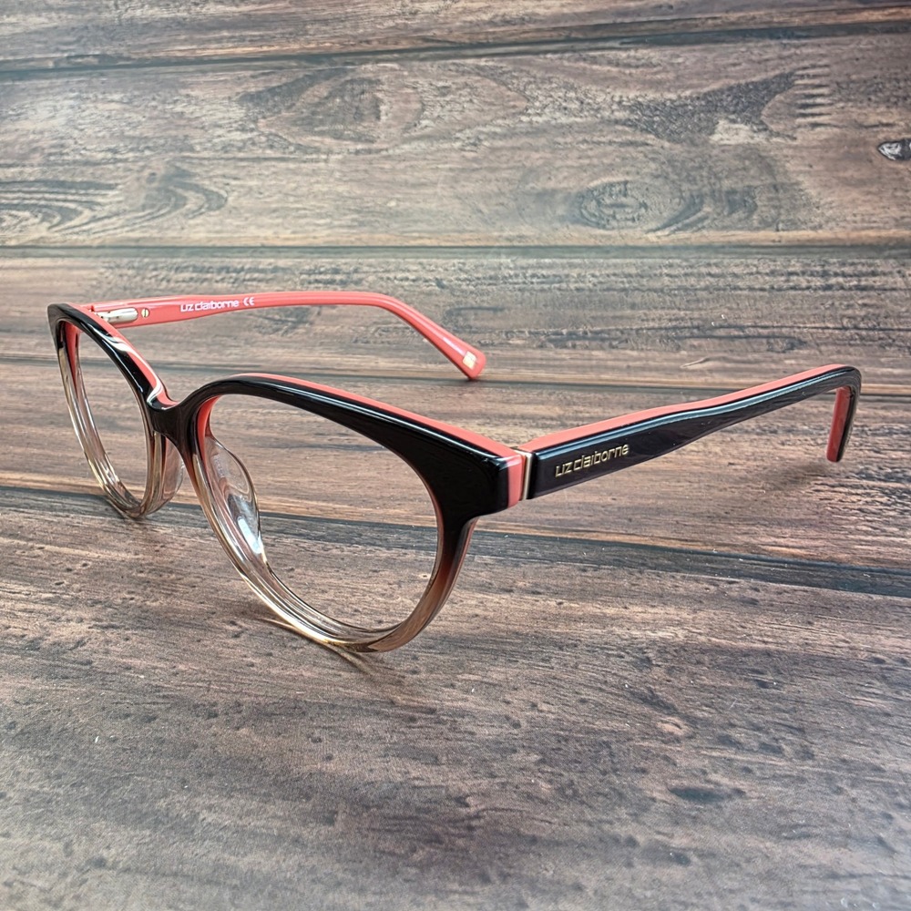 Liz Claiborne L452 60X Cat Eye Eyeglasses Frames Brown Coral Ombre 51-15-135